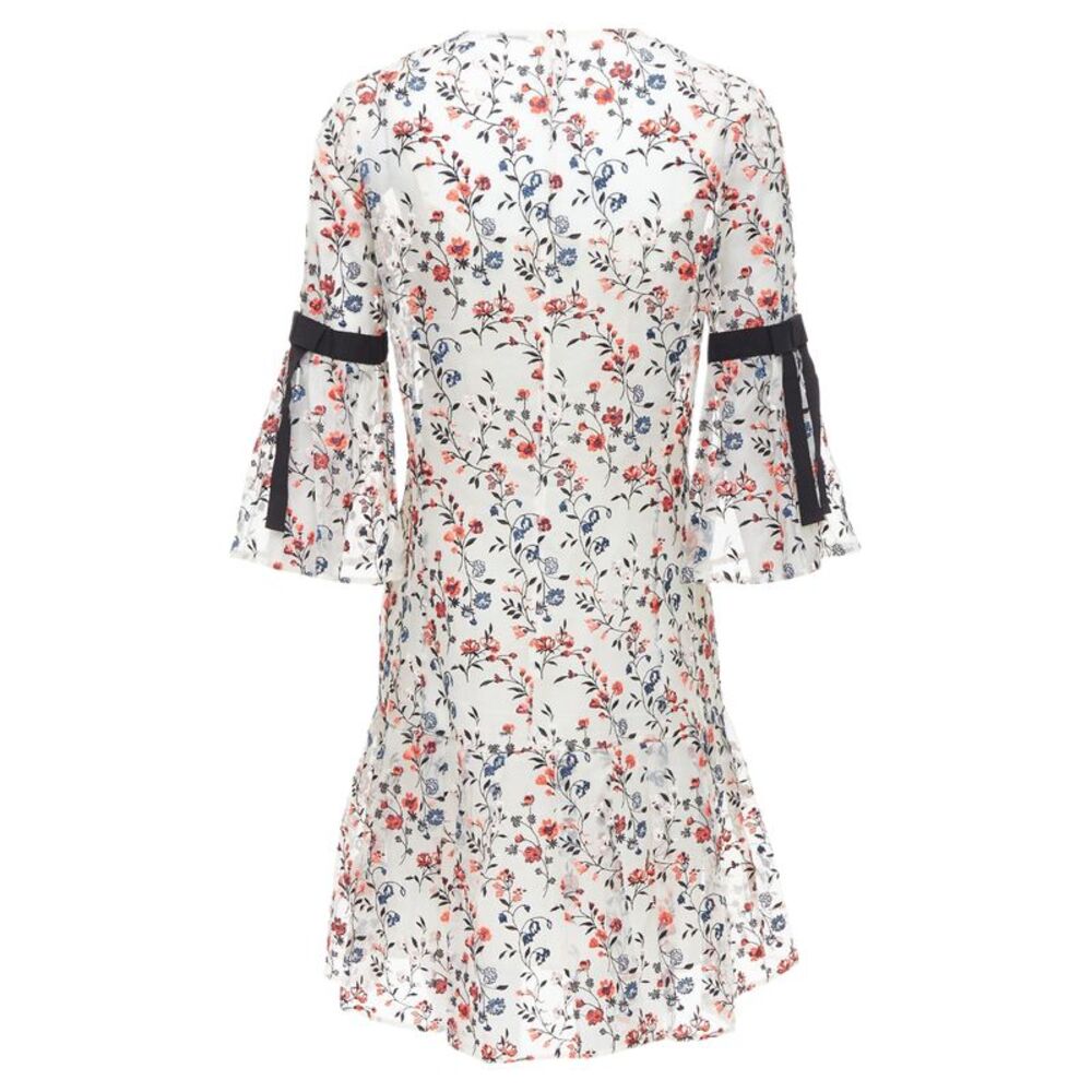 Erdem lissy silk floral embroidered pleated dress - Picture 5 of 6